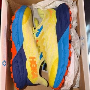 Hoka Kids Yellow Blue Orange Trail Sneakers